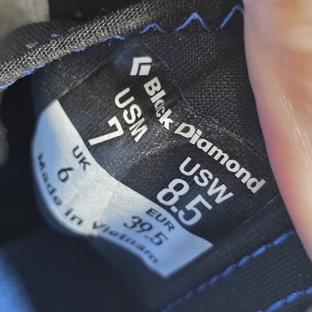 Black Diamond Climbing Shoes Womens 8.5 Mens 7 Gray Blue Lace Up - Picture 12 of 14